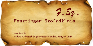 Fesztinger Szofrónia névjegykártya